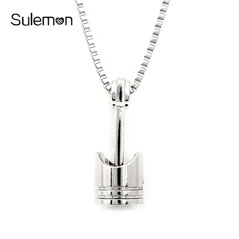 Mini Engine Piston Pendant Stainless Steel Necklace Biker Motorcycle Enthusiast Torque Necklaces Men Punk Rocking Jewelry SN63 ► Photo 1/6