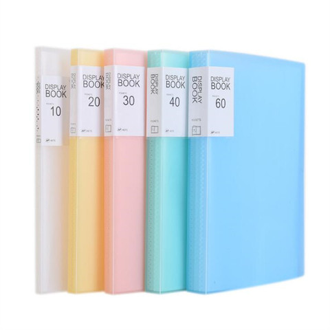 1PC A4 Display Book 20/40/60 Page Transparent Insert Folder Document Storage Bag for Bank Campus File Office Workplace Family ► Photo 1/6