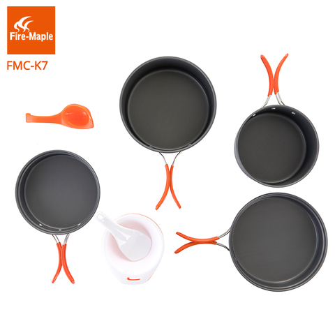 Fire Maple Camping Tools Picnic Set Outdoor Camping Foldable Cooking Cookware Aluminum Alloy for 2-3 Persons FMC-K7 ► Photo 1/1