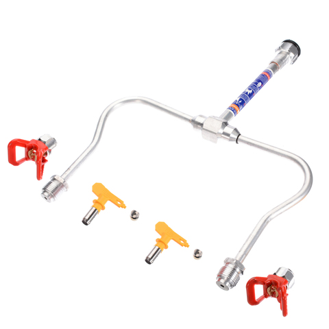 Mayitr Professional Airless Paint Spray Gun Extension Pole Plastic Double Nozzle Head with Tips Guard Powerful Painting Tool ► Photo 1/5