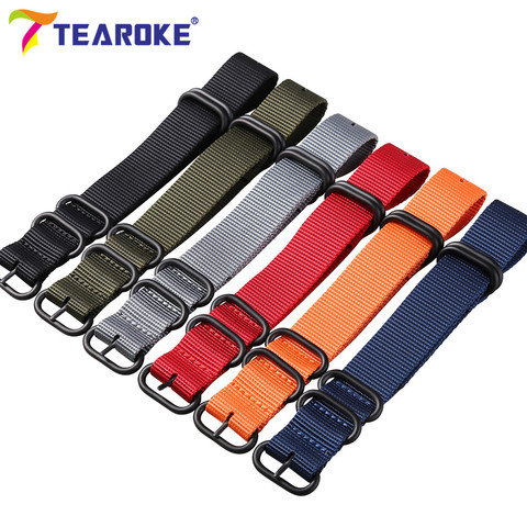 Wholesale 13 Color Heavy Duty Nylon Watchband NATO ZULU Strap 18mm 20mm 22mm 24mm Striped Rainbow Canvas Replacement Watch Band ► Photo 1/6