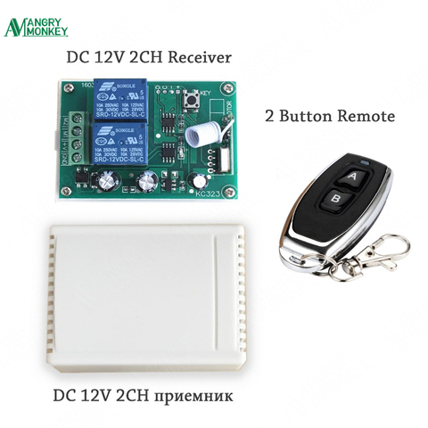 ANGRYMONKEY 433Mhz Wireless RF Switch DC12V Relay Receiver Wireless Remote Controls For DC Motor Forward and Reverse Controller ► Photo 1/6