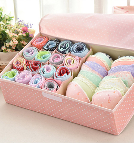 Waterproof Oxford Cloth Underwear Storage Box Home Storage Kit Drawer Closet Organizers Save Space Foldable 13 Grids ► Photo 1/6