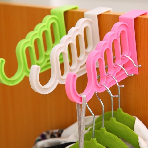 5 Hole Racks Foldable Clothes Hanger Drying Rack Bathroom Door Durable Plastic Hook Organizer -30 ► Photo 1/6