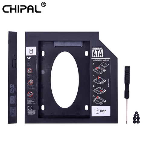 CHIPAL Second 2nd HDD Caddy 9MM 9.5MM 12.7MM SATA 3.0 for 2.5'' SSD Case Hard Disk Drive Adapter for Laptop CD DVD-ROM Optibay ► Photo 1/6