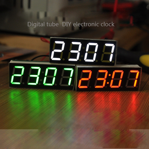 4 Bits Digital DIY kit LED Electronic Clock Microcontroller LED Digital Clock Time Thermometer MCU Voltage  temperature time ► Photo 1/3
