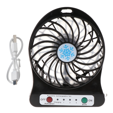 Portable 5W Outdoor LED Light Fan Air Cooler Desk USB Fan Without 18650 Battery ► Photo 1/6