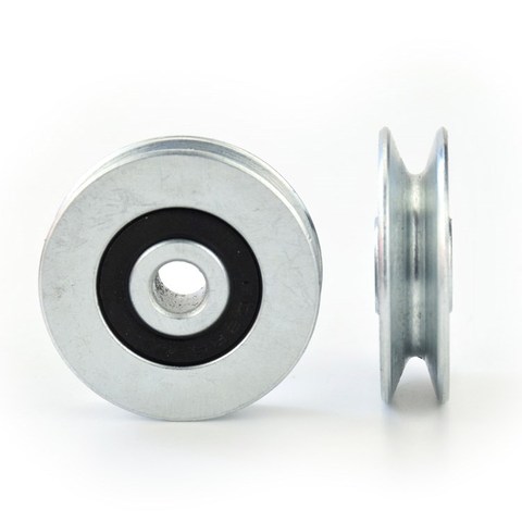 6*33*8mm V groove, steel wire over line lifting wheel guide wheel, metal pulley bearing, mechanical rolling wheel ► Photo 1/6