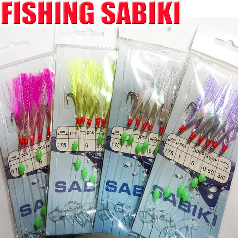 2022FISHING SABIKI 12kinds luminous bean fishing hooks ocean fly saltwater bait rings good SABIKI fishing tools ► Photo 1/6