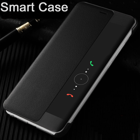 CAPSSICUM Mate10 Leather Case for HUAWEI Mate 10 Pro Half-transparent Flip Cover Smart View Auto Sleep Wake Hard Mate10pro ► Photo 1/6