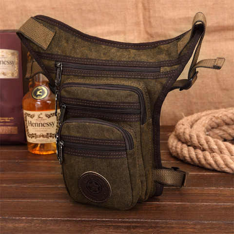 High Quality Canvas/Nylon Men Drop Leg Fanny Bag Military Waist Pack Bag Belt Hip Bum Purse Shoulder Crossbody Messenger Bags ► Photo 1/6