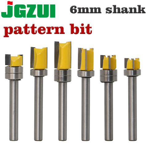 1PC 6mm Shank Template Trim Hinge Mortising Router Bit Straight end mill trimmer cleaning flush trim Tenon Cutter forWoodworking ► Photo 1/6