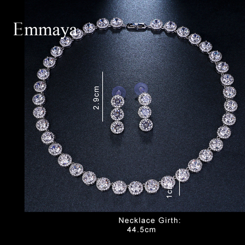 Emmaya Brand Gorgeous Round Jewelry White Gold Color AAA Cubic Zircon Wedding Jewelry Sets For Lover Brides Popular Jewelry Gift ► Photo 1/5