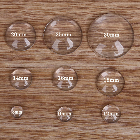 3D Round 10-50pcs/lot 8/10/12/14/16/18/20/25/30mm Transparent Clear Glass Cabochon Beads for Necklaces Earrings Jewelry Making ► Photo 1/6