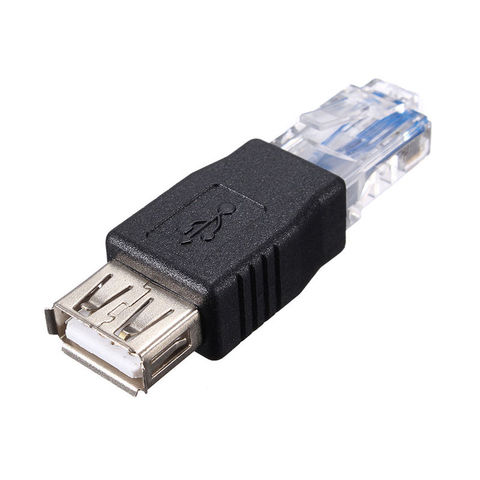USB A Female to Ethernet RJ45 Male Adapter Connector Router Adapter Black free shipping ► Photo 1/6