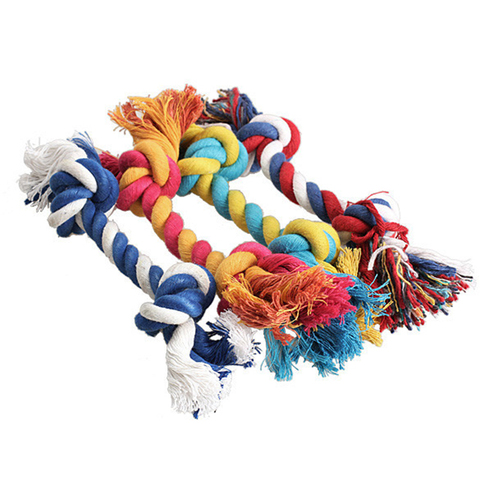 1 pcs Pets dogs pet supplies Pet Dog Puppy Cotton Chew Knot Toy Durable Braided Bone Rope 15CM Funny Tool (Random Color ) ► Photo 1/5