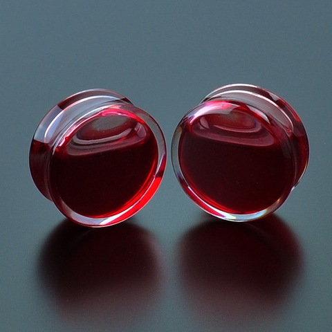 1Pair Red Liquid Blood Ear Gauges Acrylic Ear Plugs Tunnels Lobe Earrings Piercing Oreja Expander Body Piercing Jewelry ► Photo 1/6