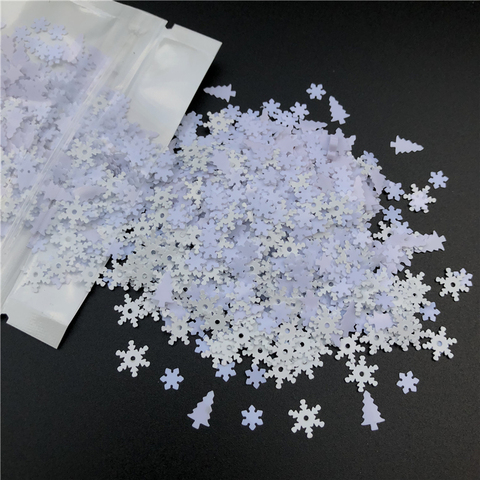 1Pack Multi Size 5mm-19mm White Snowflake Shape Sequins Sewing Craft Christmas Decoration White Navidad Ornaments Flower Sequin ► Photo 1/6