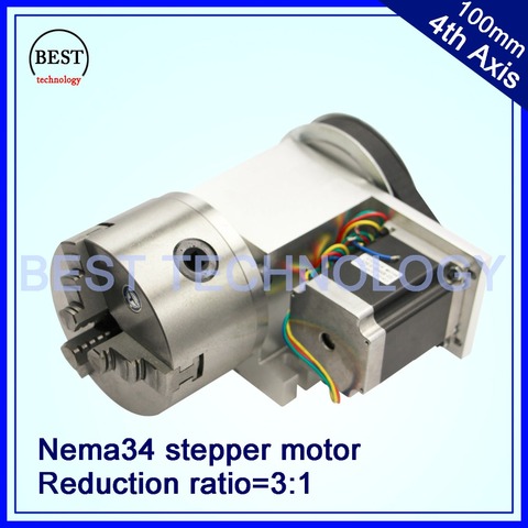 100mm CNC 4th Axis CNC dividing head/Rotation Axis/A axis kit  Reduction ratio 3:1 with Nema34 stepper motor ► Photo 1/6
