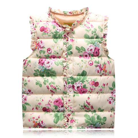 Girls Vests Children's Down Cotton Warm Vest Baby Girls Sweet Floral Waistcoat  Kids Vest Outerwear 2-7 Years Kids ► Photo 1/6