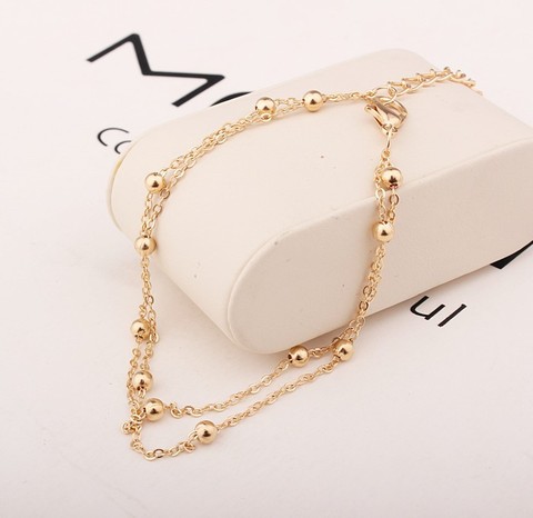 2022 New Fashion Footwear Jewelry Punk Style Gold Two-color Chain Ankle Bracelet New Product Launch Bracelet Leg Jewelry ► Photo 1/4