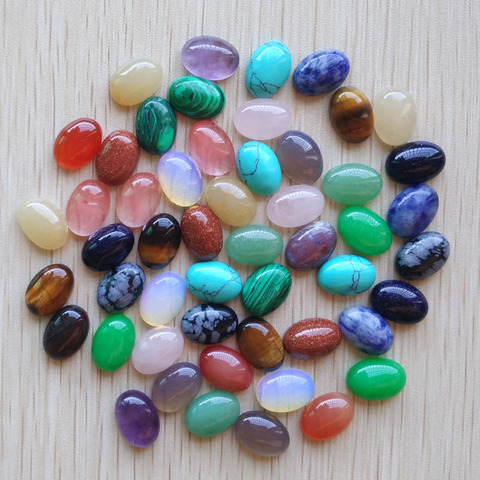 2022 Fashion hot sale mixed natural stone Oval CAB CABOCHON tiger eye opal stone beads 10x14mm wholesale 50pcs/lot free shipping ► Photo 1/2