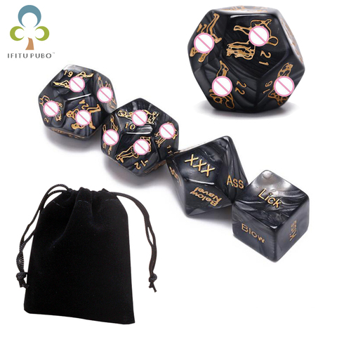4PCS/Set Fun Acrylic Sexy Dice Love Dice Sex Dice with Velvet Dices Bag Erotic Dice Love Game Adult Toy Couple Gift GYH ► Photo 1/6