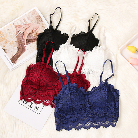 Women Lace Sexy Bra Female Push Up Wireless Bralette Top Plus Size Underwear Sexy Lingerie Full Cup Bra Top ► Photo 1/6