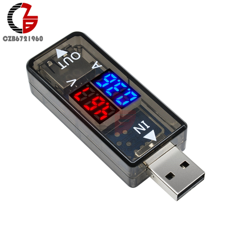 Red Blue Dual Display USB Tester 5V 12V Digital Voltmeter Ammeter Car Voltage Meter Detector Monitor Power Bank Charger Doctor ► Photo 1/6