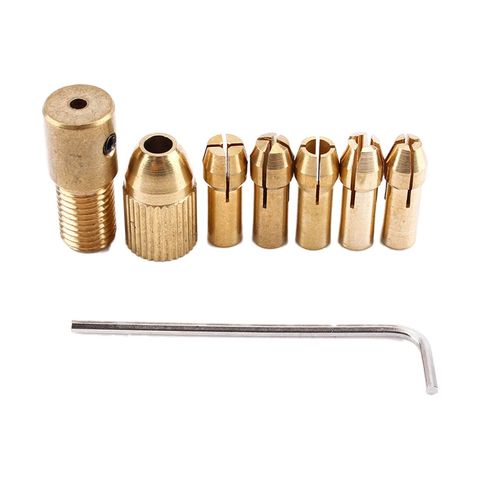 8 Pieces 0.5-3mm Drill Chuck Collets Set of Quick Chuck for Mini Tools Copper Drill Folder Copper Cap Axis Drill Collet Tool Kit ► Photo 1/5