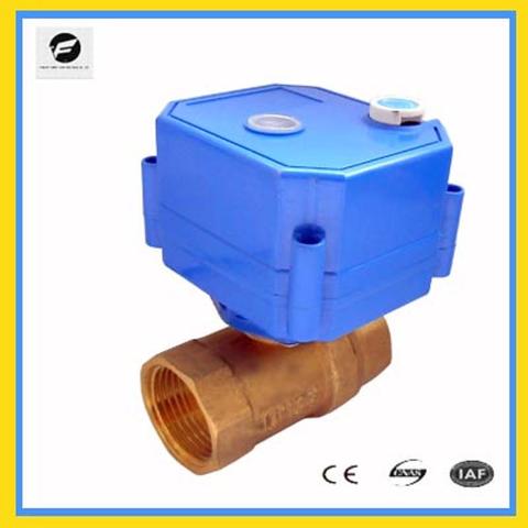 CWX-25S mini electric actuator control ball valve with manual override function DN8 DN10 DN15 DN20 DN25 DN32 brass for smart use ► Photo 1/1