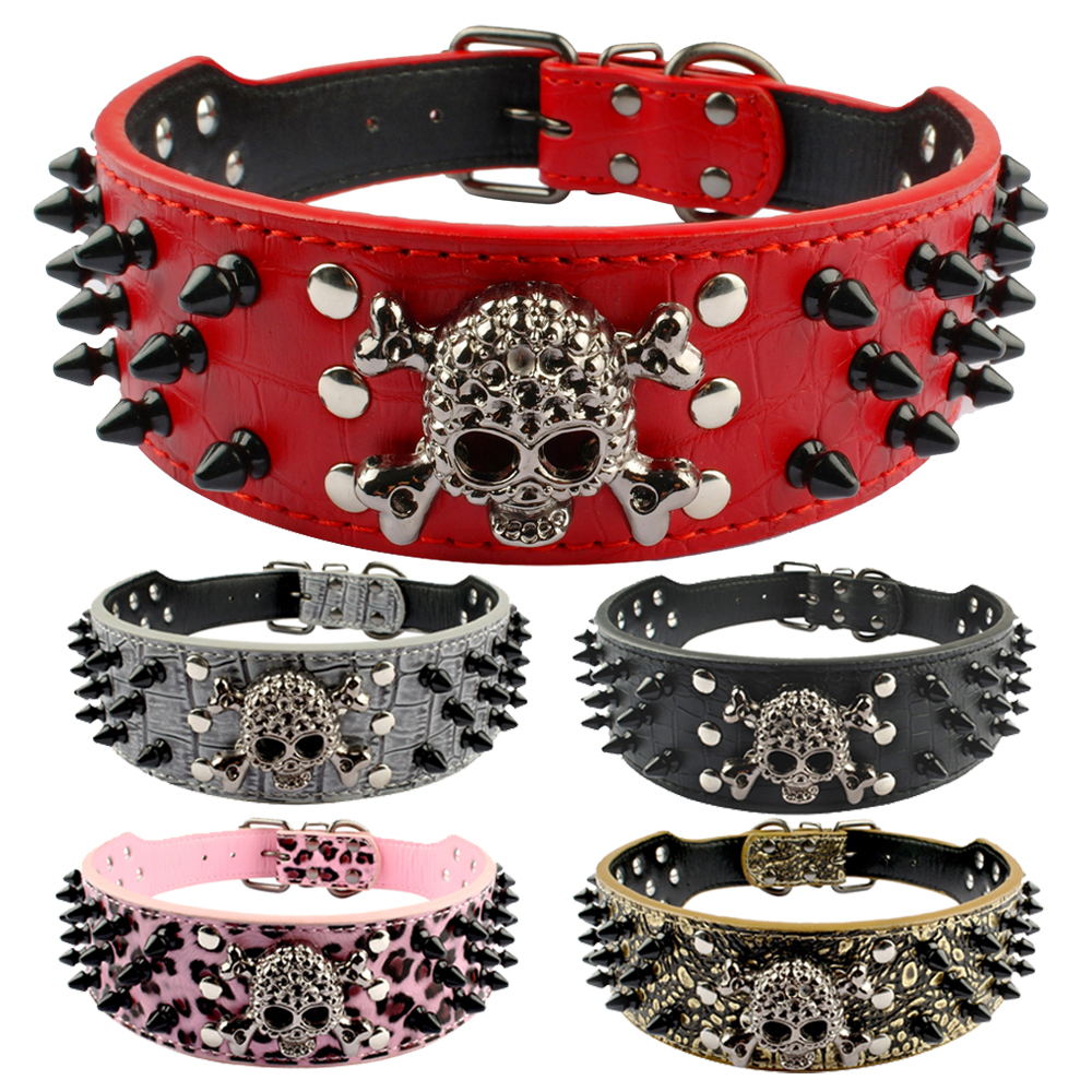 Boxer Collar 31 Spikes 52 Studdeds Pit Bull Dogs Kingdom Leather Black Spiked Studded Dog Collar 2 Wide