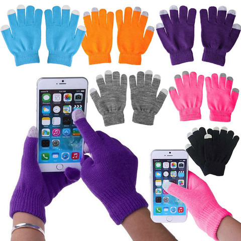 1 Pair Unisex Winter Warm Capacitive Knit Gloves Hand Warmer For Touches Screen Smart Phone  XIN-Shipping ► Photo 1/6