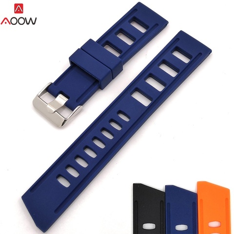 Generic Watchband Silicone Rubber Watch Strap Bands Waterproof 20mm 22mm Watches Belt Top Quality ► Photo 1/6