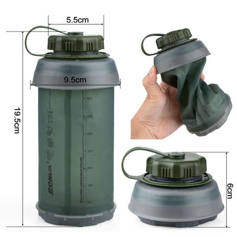750ML Portable Outdoor Collapsible Sport TPU Soft Water Bottle Folding Kettle Water Bottle Camping Travel Running Bottle ► Photo 1/6