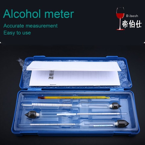 3 Pcs 0-100% Hydrometer Alcoholmeter Tester Set Alcohol Concentration Meter + Thermometer Domestic Distillation Alcohol Meter ► Photo 1/1