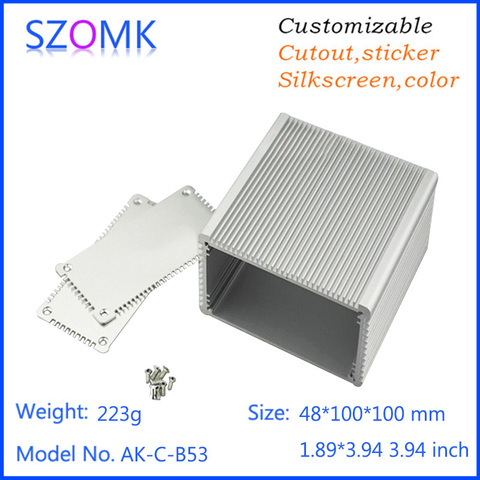 1 piece, 48*100*100mm aluminum housing electronics enclosure switch box szomk anodizing aluminum control distribution enclosure ► Photo 1/3