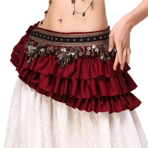 2022 New Tribal Bellydance Clothes Gypsy Costume Accessories Fringe Wrap Coins Belts Hip Scarf Belly Dance Belt ► Photo 1/6