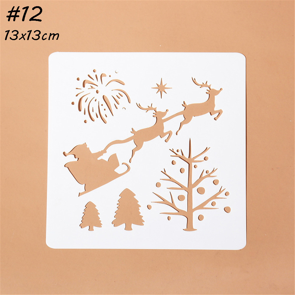 Christmas Layering Stencils Album Decor Paper Card Template For Walls Painting