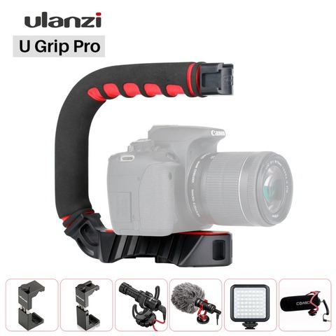 Ulanzi U-Grip Pro Triple Cold Shoe Mount Handle Hand Grip Vlog Camera Video Rig Accessories for Nikon Canon Sony DSLR Cellphone ► Photo 1/6