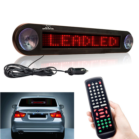 12V 30cm Red Car Led Sign Remote Programmable Scrolling Advertising Message Mirror display board Car rear window Moving signs ► Photo 1/6