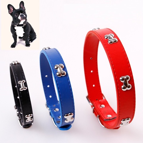 Bone Leather Durable Pet Dog Collar Pet Supplies Accessories Neck Strap Collar For Dog Puppy Pug Collars For Small Large Dogs ► Photo 1/6