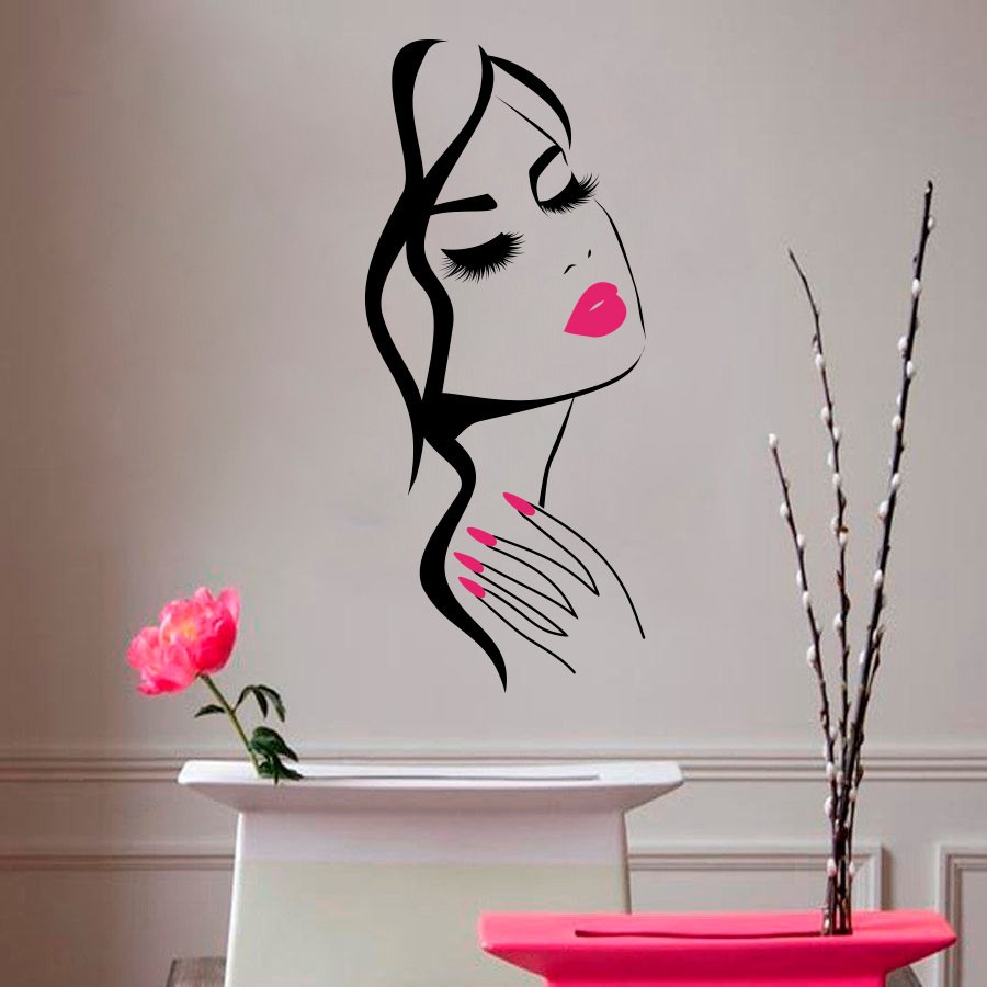 Beauty Nails Salon Wall Sticker For Nail Room Decor Girls Bedroom