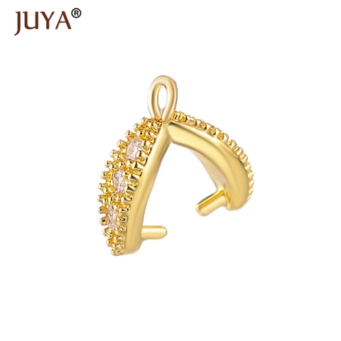 JUYA Hand Made DIY Jewelry Making Supplies Crystal Agate Clamp Pinch Clip Bail Accessories Findings ► Photo 1/6