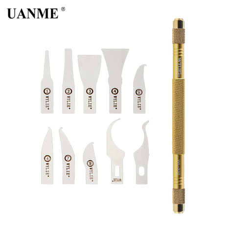 UANME 1pcs Glue Remov Tool with Cold Blade and Thin Blade Tech Processors knifes For iPhone CPU Mainboard IC Repair Tool Set ► Photo 1/1