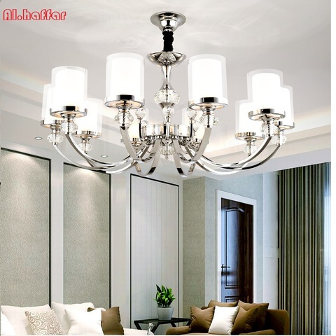 Modern new LED Chrome color metal Crystal Chandeliers Lighting Led Pendant Chandelier Lighting Fixture Lamp For living room ► Photo 1/1