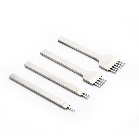 4Pcs/ set Leather Craft Tool Set Stainless Steel Hole Chisel Graving Stitching Punch Tools Kit 4 size for choose ► Photo 1/4