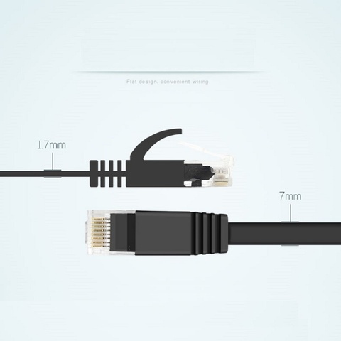 LNYUELEC   0.15m=15cm cable  Pure copper wire CAT6 Flat UTP Ethernet Network Cable RJ45 Patch LAN cable blue/white/black color ► Photo 1/6