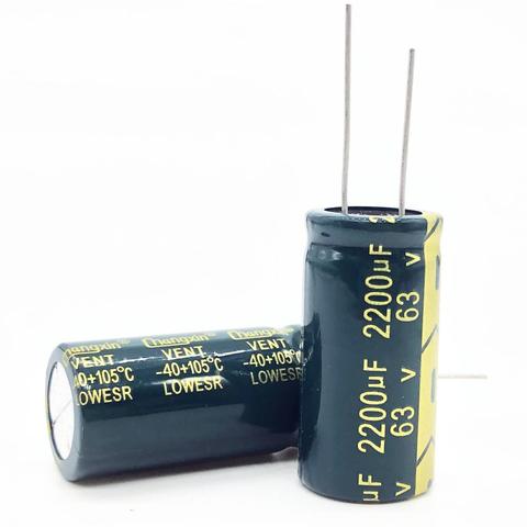 6pcs/lot 63V 2200UF 18*35 high frequency low impedance aluminum electrolytic capacitor 2200uf 63V 20% ► Photo 1/1