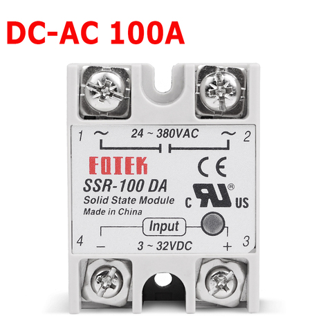 220V Relay Industrial Solid State Relay SSR 3-32V DC Input and 24-380VAC Output 100 DA  100A AC Output Load SSR-100DA ► Photo 1/6